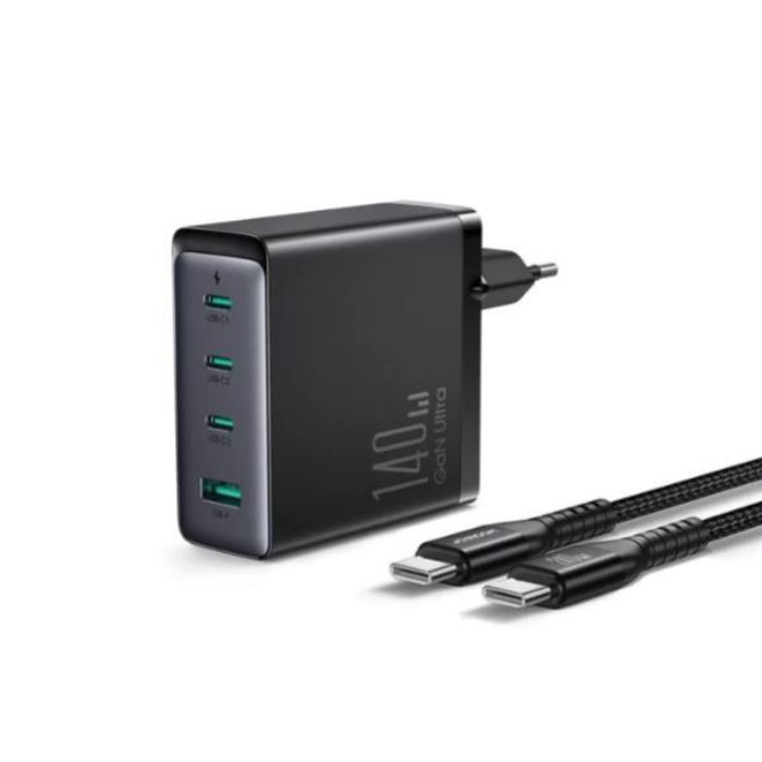 شارژر دیواری 140 وات 4 پورت جوی روم مدل JR-TCG05EU به همراه کابل USB-C