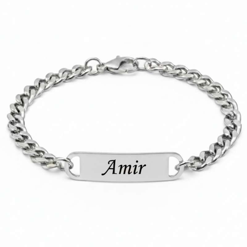 دستبند زنجیری طرح اسم امیر