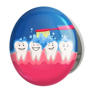 آینه جیبی خندالو طرح دندان و دندانپزشکی کودکانه مدل تاشو کد 27776 