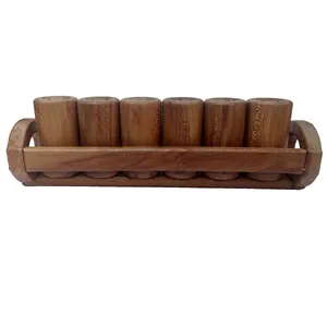 ست جا ادویه ۷ پارچه‌ چوبیس مدل L