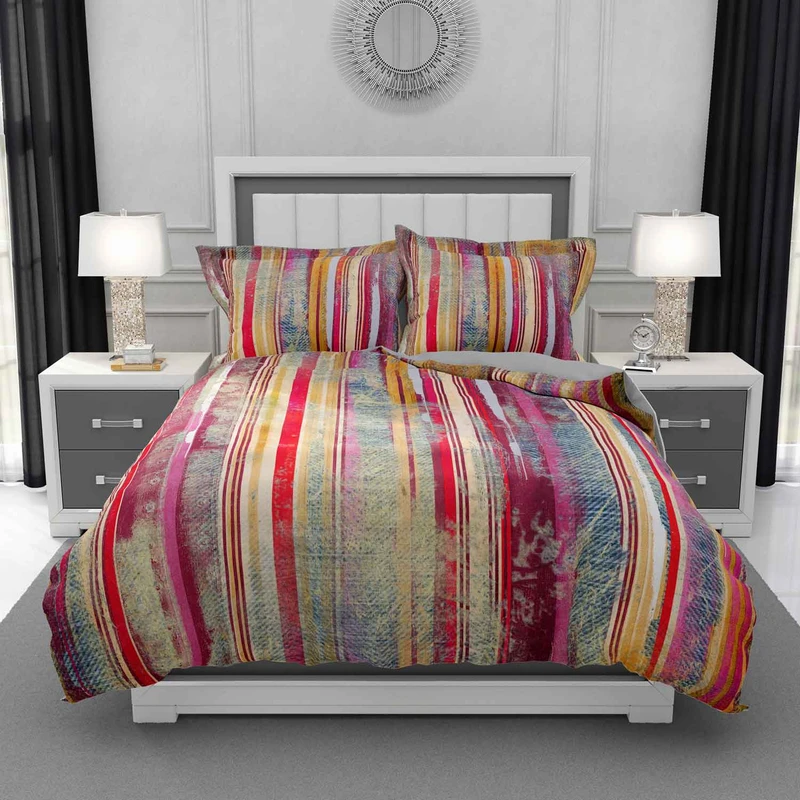 سرویس روتختی پتینه راه راه مدل DF72 دو نفره 6 تکه