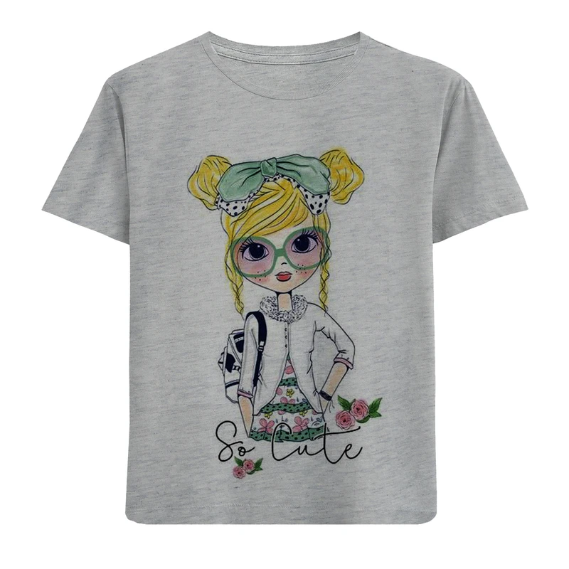 تی شرت دخترانه مدل دخترعینکی F460