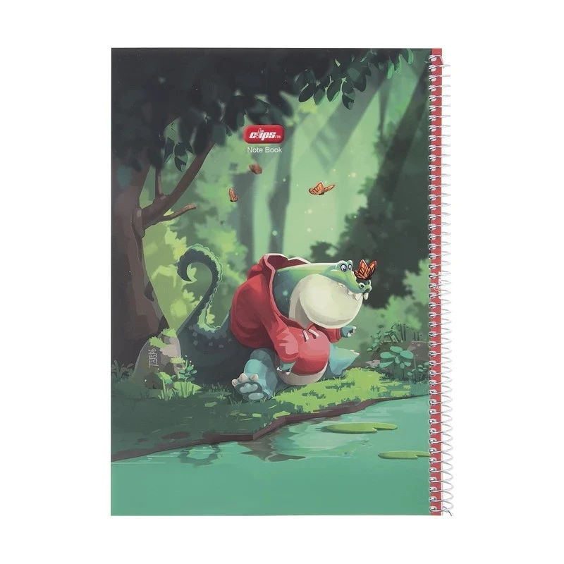 دفتر مشق 100 برگ کلیپس مدل تمساح و پروانه کد 120