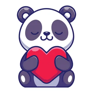 استند رومیزی طرح خرس پاندا با قلب کد  018