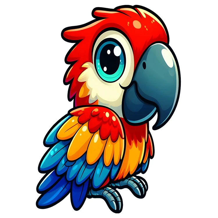 استیکر پارچه و لباس پاد آفرین مدل طوطی کد DKST613