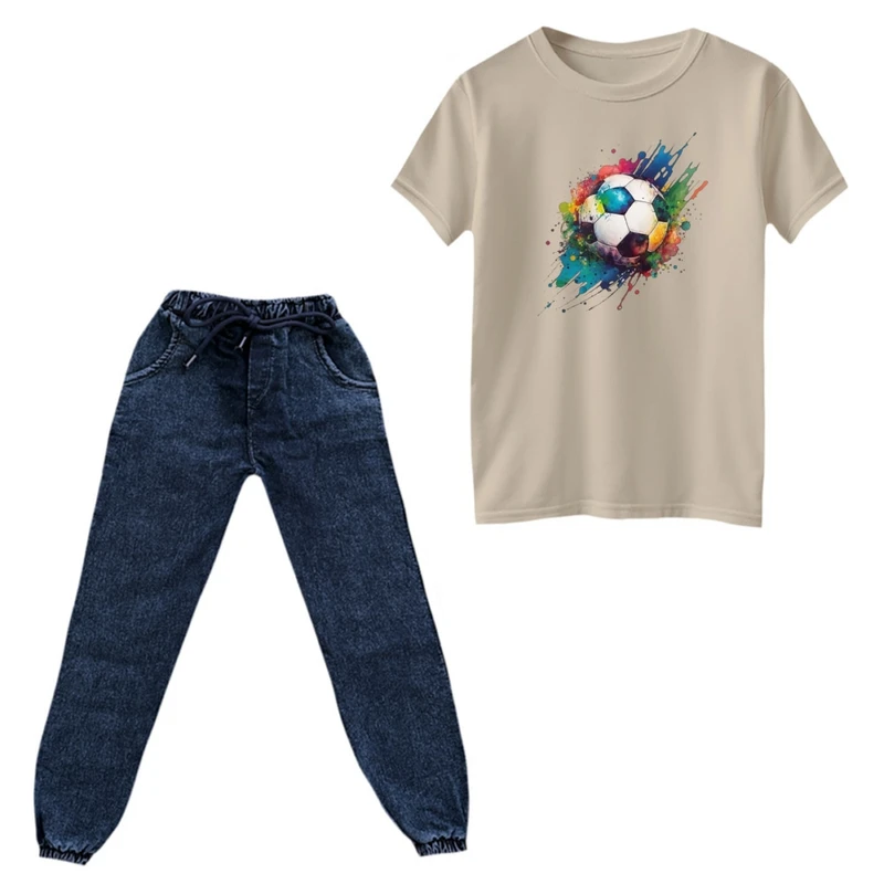 ست تی‌شرت و شلوار پسرانه مدل فوتبال کد 4