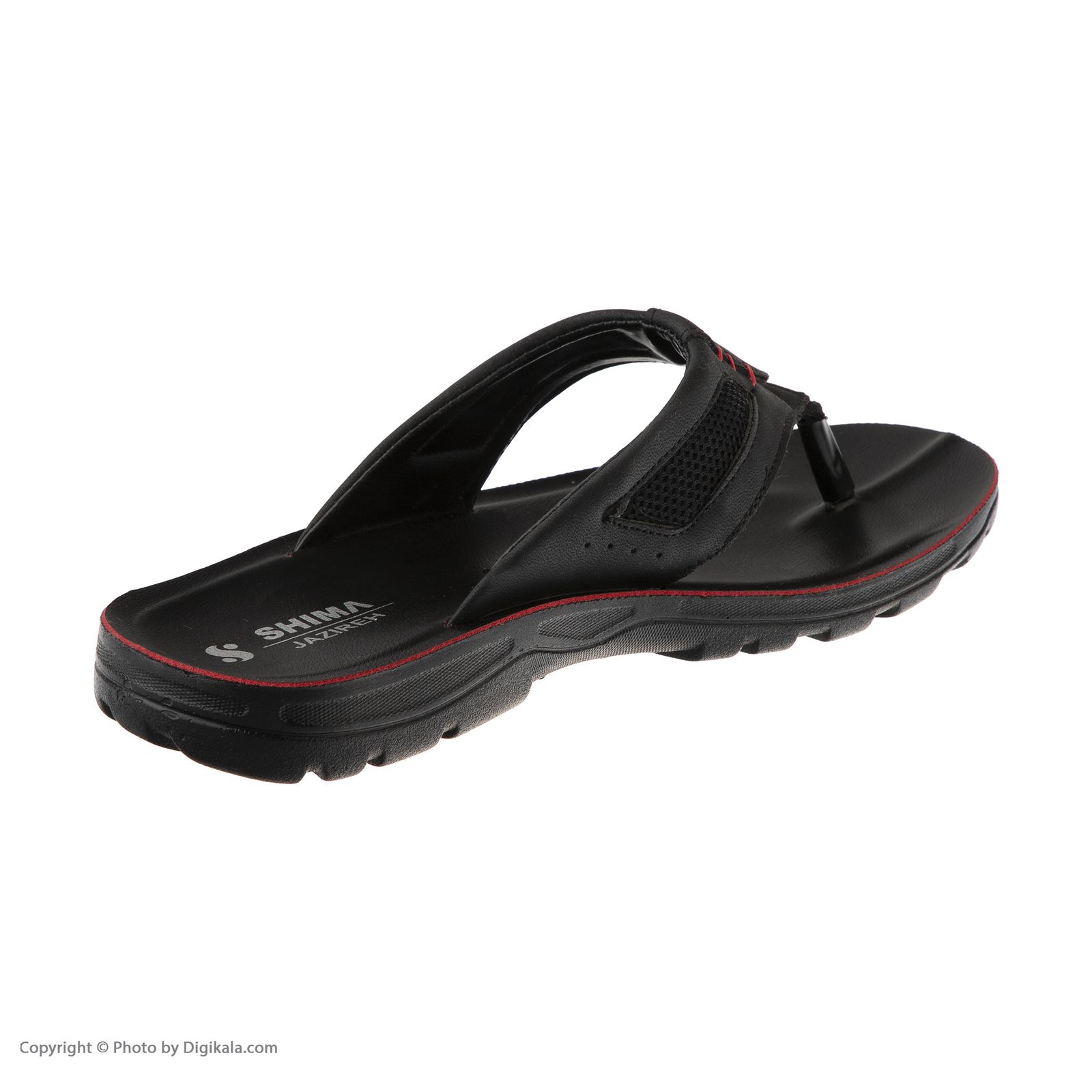 دمپایی لاانگشتی مردانه کفش شیما مدل Jazire-Black-Red -  - 5