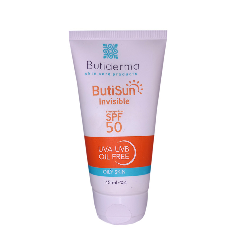 کرم ضد آفتاب بیو درما SPF 50 مدل ButiSun محافظ UVA ،UVB و ضد حساسیت، ضد چروک و ضد پیری، مناسب پوست چرب حجم 45 میلی لیتر