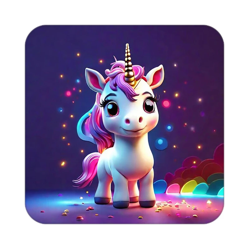 زیر لیوانی کاکتی طرح اسب تک شاخ و یونیکورن مدل mp30810