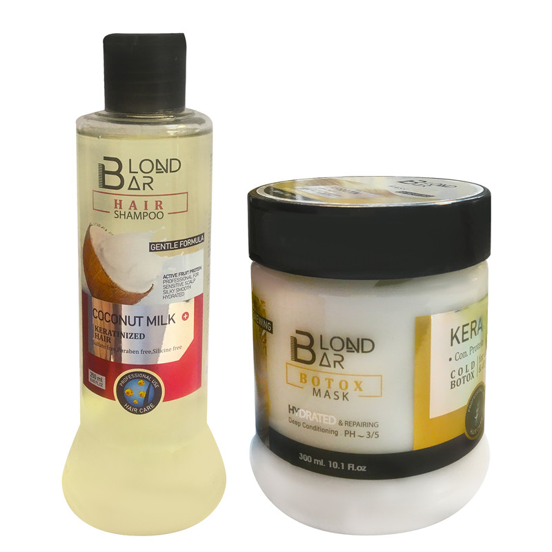 ماسک مو بلوند بار مدل Botax_Keratin حجم 300 میلی لیتر به همراه شامپو مو بلوند بار مدل Botax_Keratin حجم 250 میلی لیتر