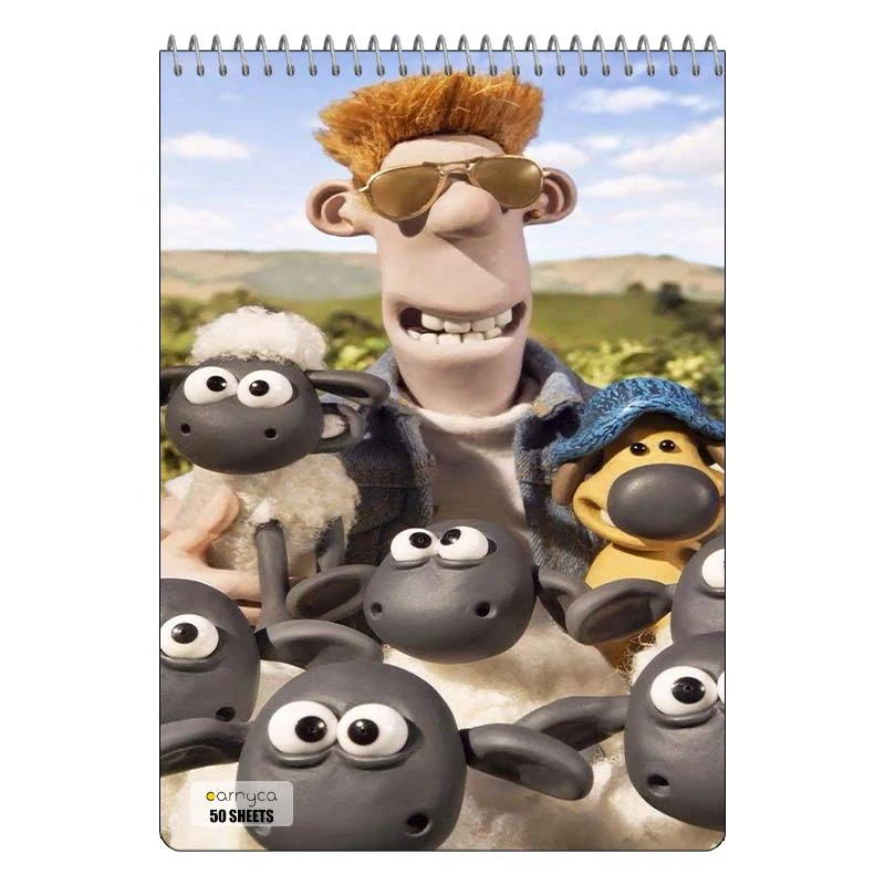 دفتر نقاشی 50 برگ سیمی کارنیکا طرح بره ناقلا shuan the sheep کد 63962