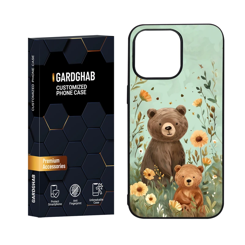 کاور گارد قاب مدل دور ژله ای پشت گلس فانتزی مناسب برای گوشی موبایل اپل iPhone 15 Pro Max