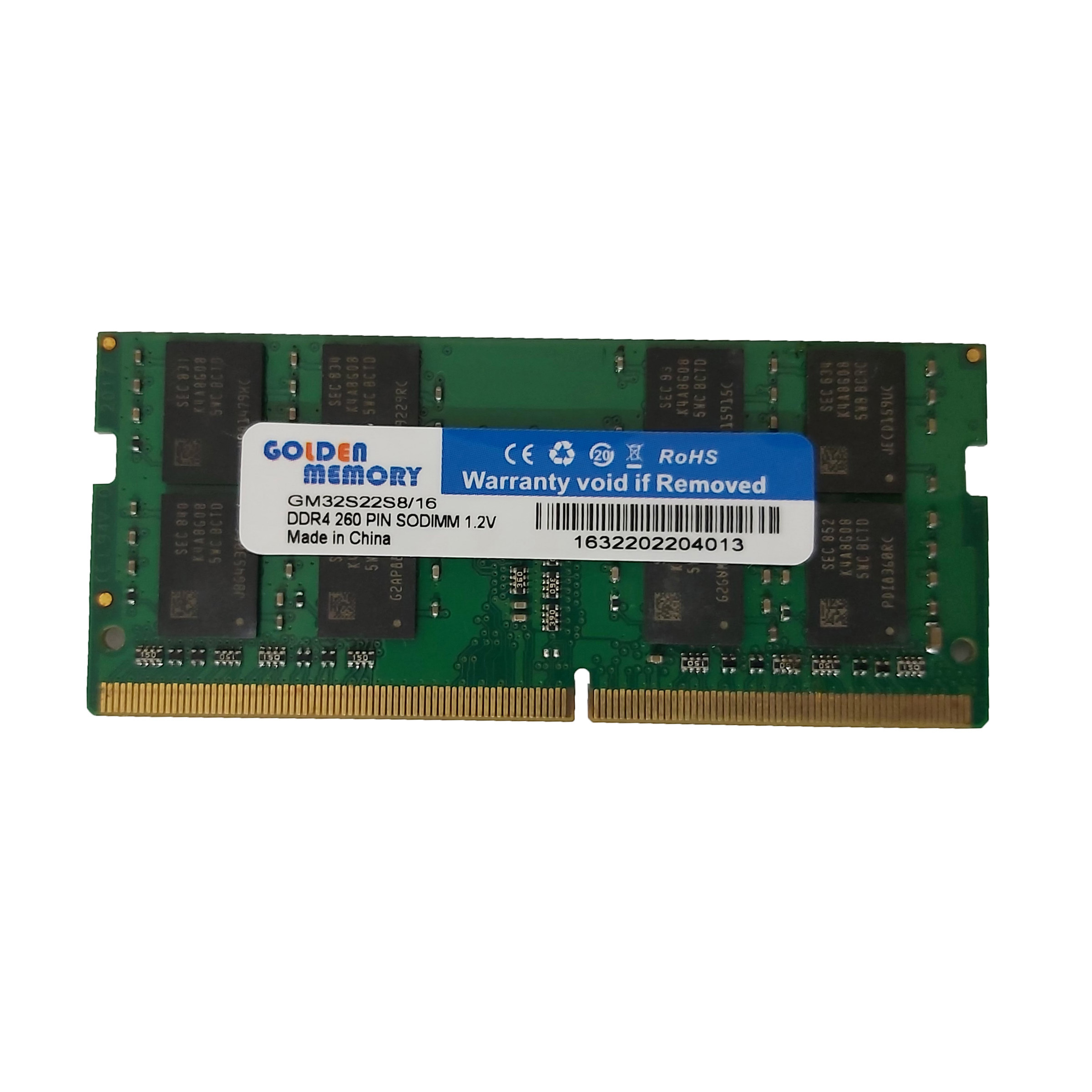 رم لپ تاپ DDR4 تک کاناله 3200 مگاهرتز CL22 مدل Golden Memory ظرفیت 16 گیگابایت