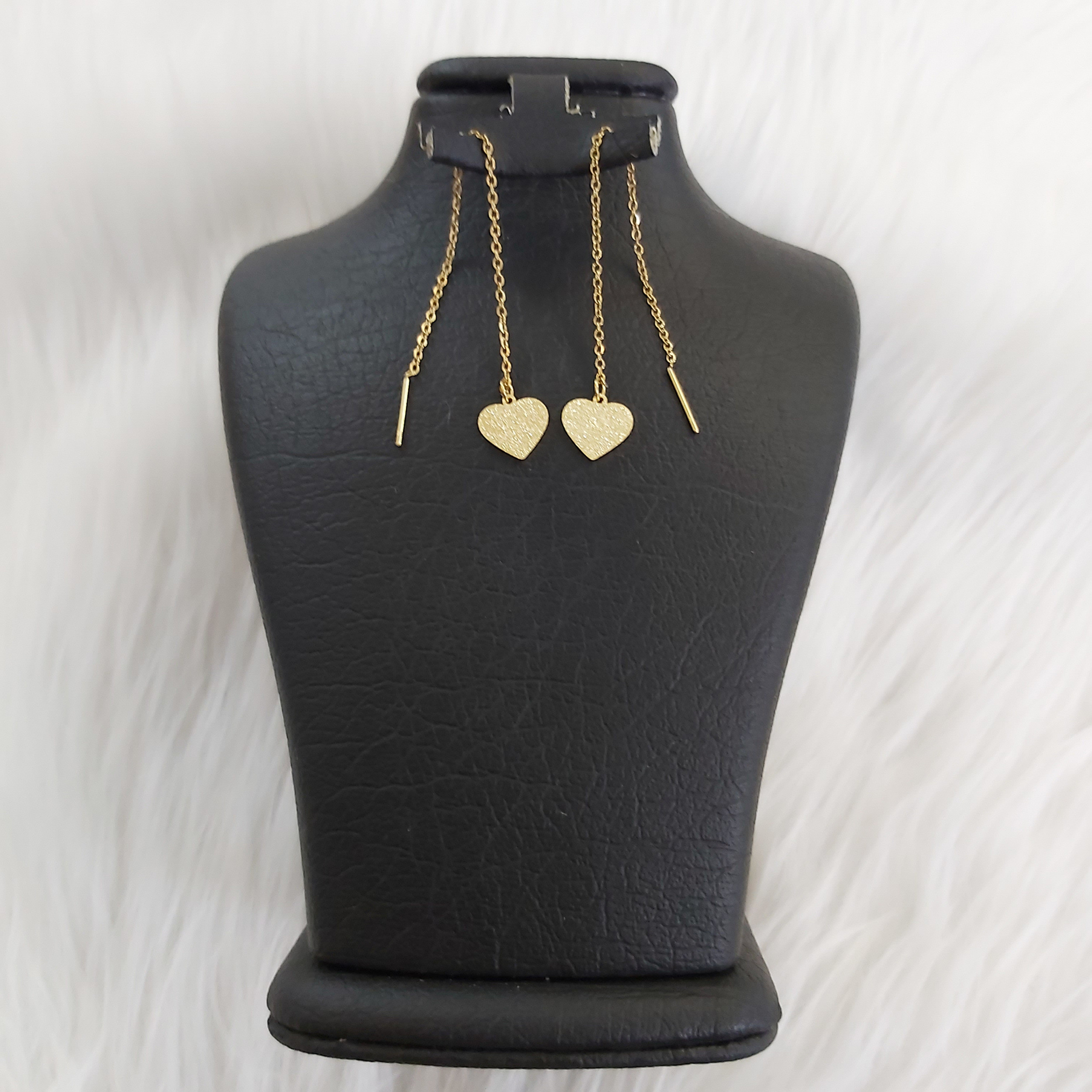 گوشواره زنانه مدل بخیه طرح قلب کد 114