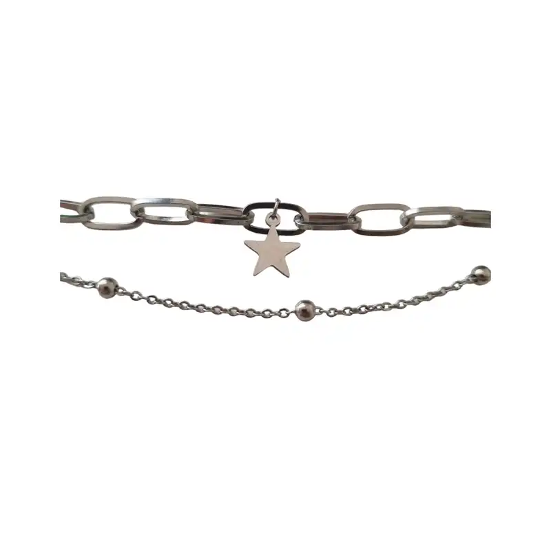 دستبند زنانه مدل دو لاین ستاره