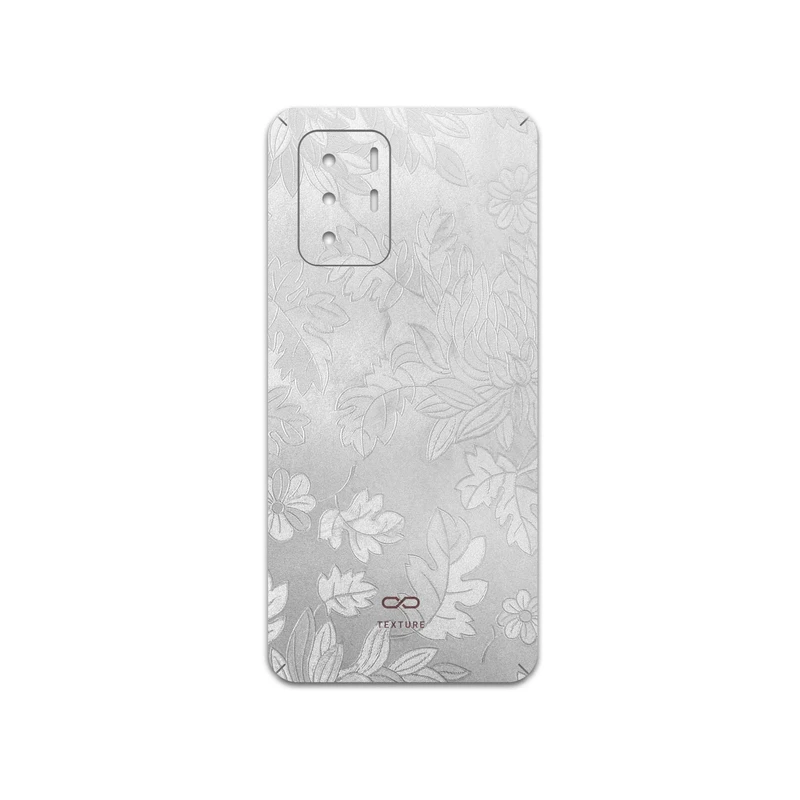 برچسب پوششی ماهوت مدل Silver-Wildflower مناسب برای گوشی موبایل شیائومی Redmi Note 10 Pro