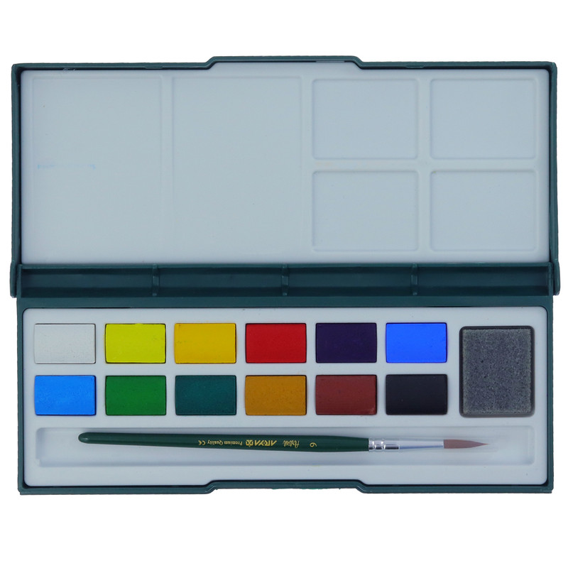 آبرنگ 12 رنگ آریا طرح رودخانه