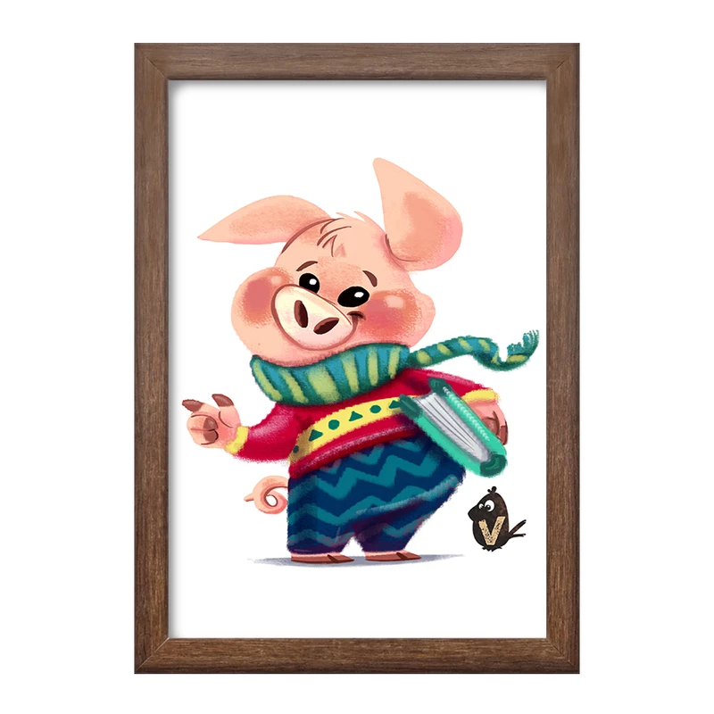 تابلو خندالو طرح خوک بامزه کد F915