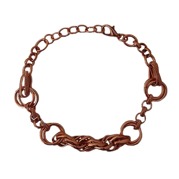 دستبند زنانه مدل لوزی دایره ای کد JW470