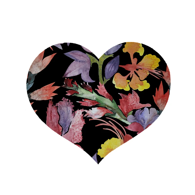 پادری مدل قلب طرح گل کد 5435 سایز 90x90 سانتی متر 