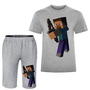 ست تی شرت و شلوارک مردانه مدل ماینکرفت A189