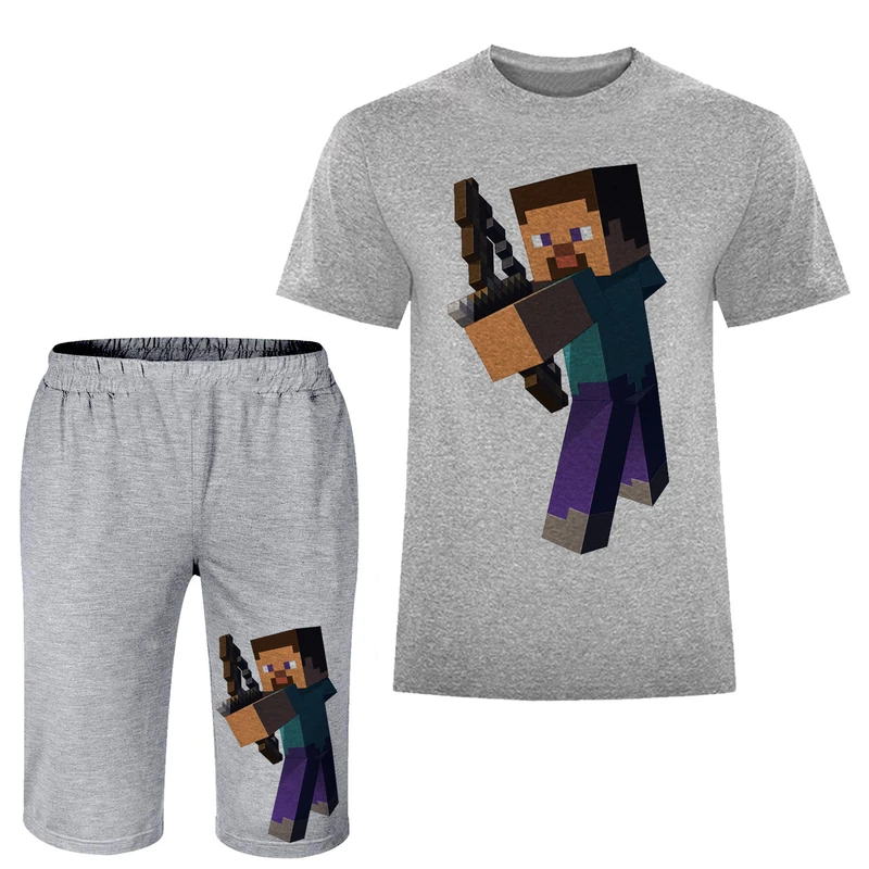 ست تی شرت و شلوارک مردانه مدل ماینکرفت A189