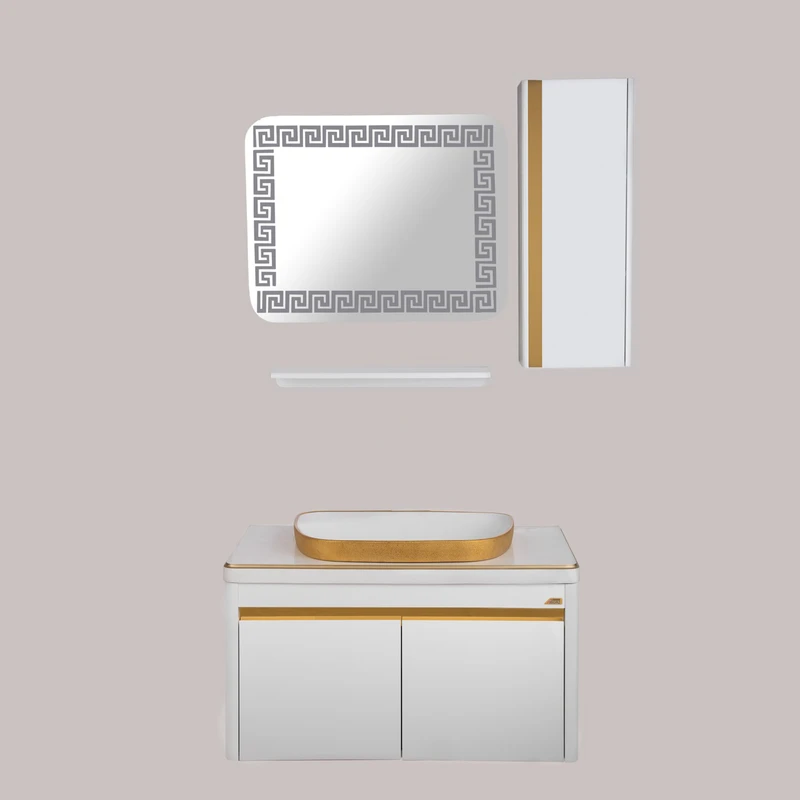 ست کابینت و روشویی نوین سرام مدل ترانی به همراه آینه و باکس و اتاژور