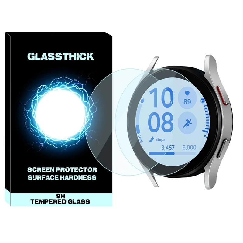 محافظ صفحه نمایش شیشه‌ای گلستیک مدل Glass-GL مناسب برای ساعت هوشمند سامسونگ Galaxy Watch FE بسته دو عددی