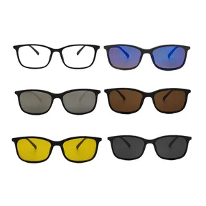 فریم عینک طبی ویفرر مدل TR2264A به همراه کاور آفتابی مناسب برای انواع فرم صورت مجموعه 6 عددی