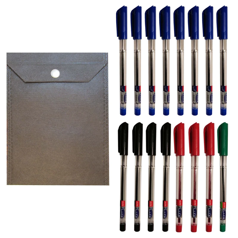 خودکار سلنا مدل Excellent کد fr بسته 16 عددی به همراه پوشه دکمه دار