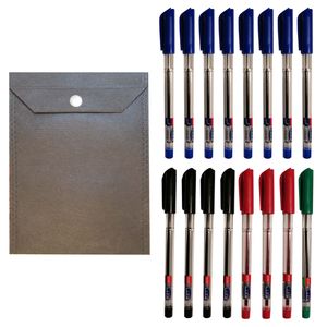 خودکار سلنا مدل Excellent کد fr بسته 16 عددی به همراه پوشه دکمه دار