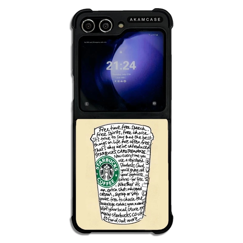 کاور آکام مدل AMCWSGZFLIP5-STARBUCKS14 مناسب برای گوشی موبایل سامسونگ Galaxy Z Flip 5  