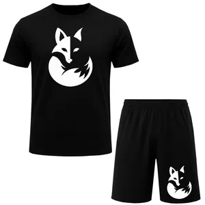 ست تی‌شرت آستین کوتاه و شلوارک راحتی مردانه مدل A189 طرح روباه