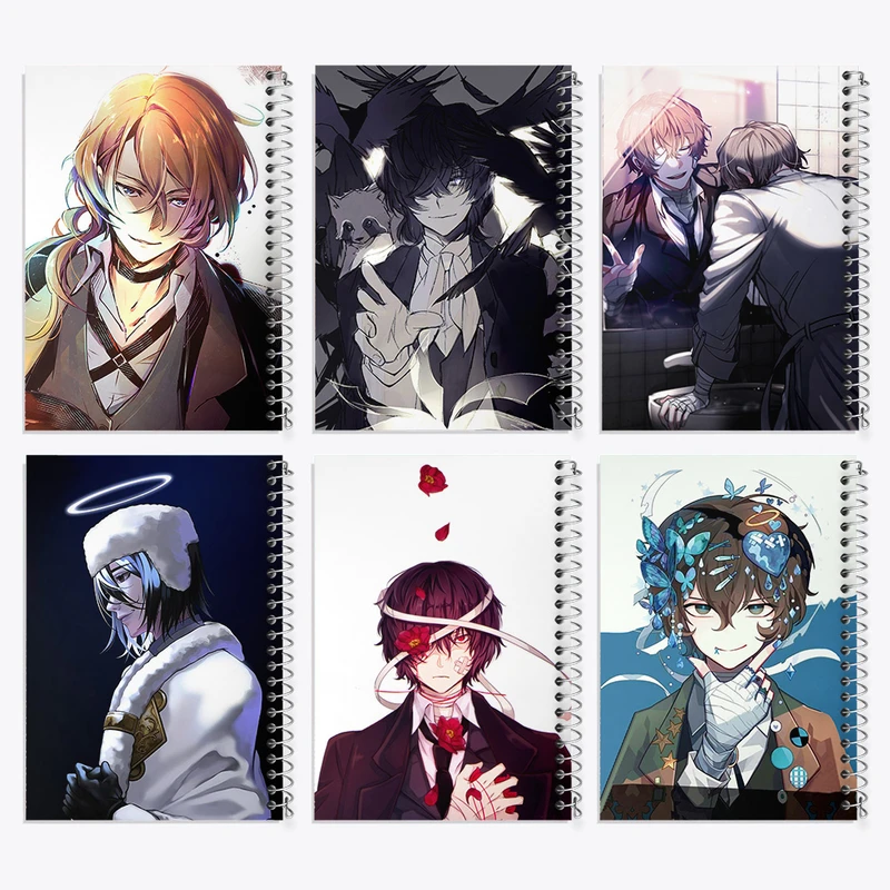 دفتر نقاشی 50 برگ خندالو طرح انیمه سگ های ولگرد بانگو کد 637 مجموعه 6 عددی