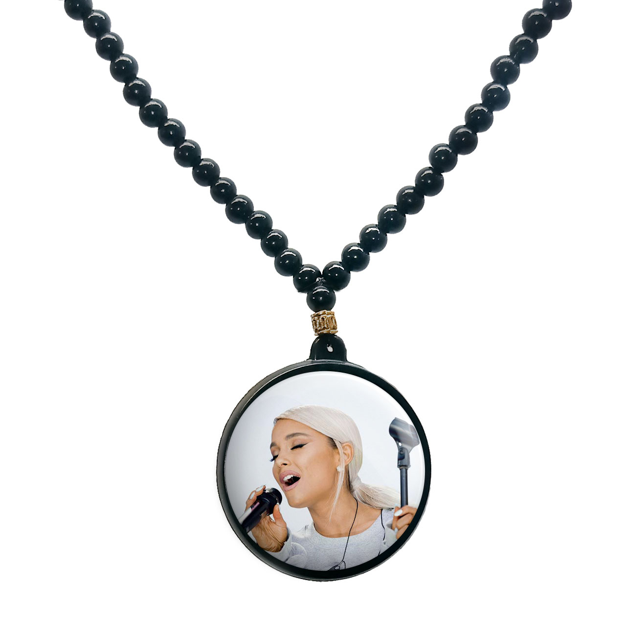 گردنبند پرمانه طرح آریانا گرانده کد pmd.100 مدل دو طرفه