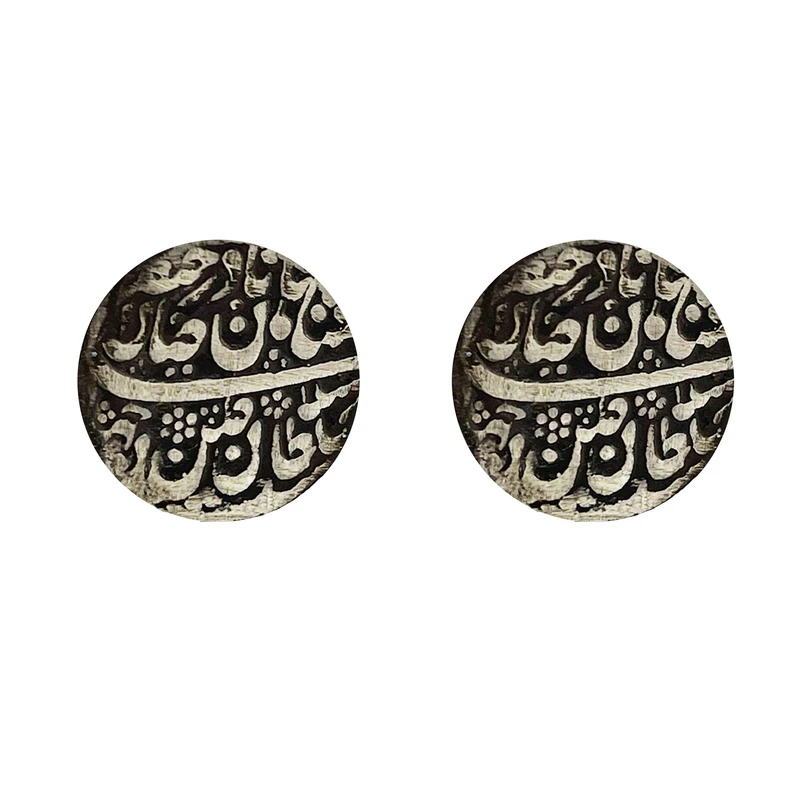 دکمه سردست نقره مردانه گالری ظهیرالدینی طرح سکه قدیمی کد 01
