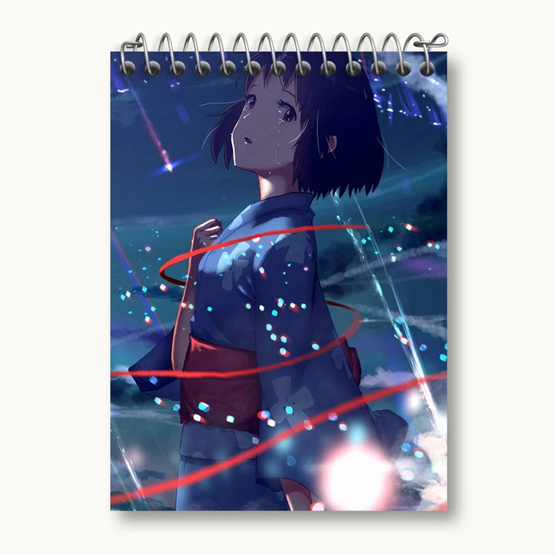 دفتر یادداشت 50 برگ خندالو مدل میتسویا میامیزو انیمه یورنیم Your Name کد 16276