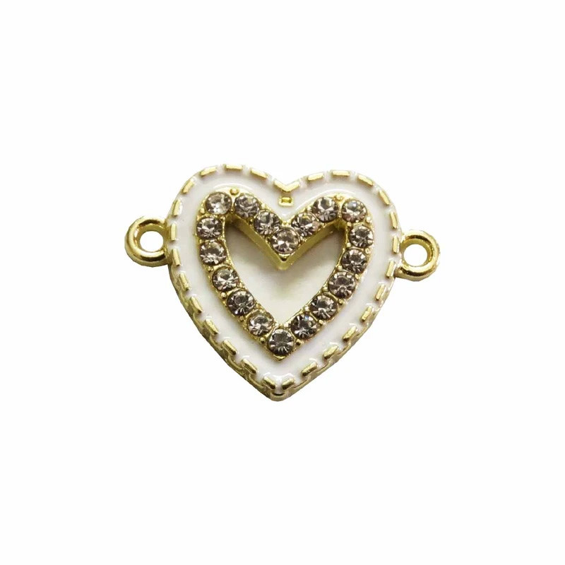 آویز دستبند دخترانه مدل  قلب رویایی نگین دار کد 9201 بسته 5 عددی