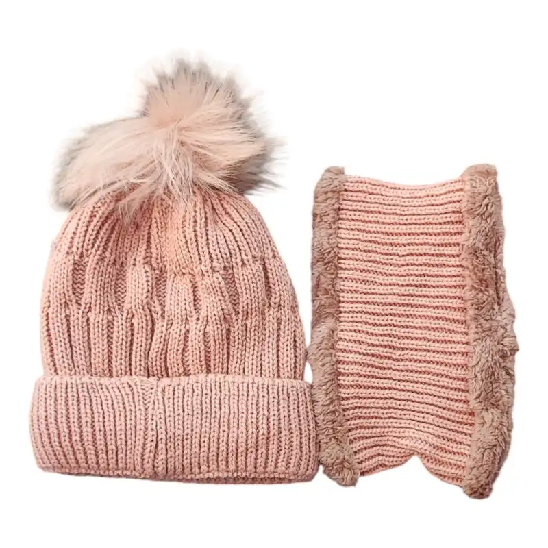 ست کلاه و شال گردن بافتنی بچگانه مدل لبخند ۰۳