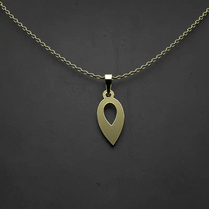 گردنبند طلا 18 عیار زنانه مدوپد مدل اشک کد V2-1-1267