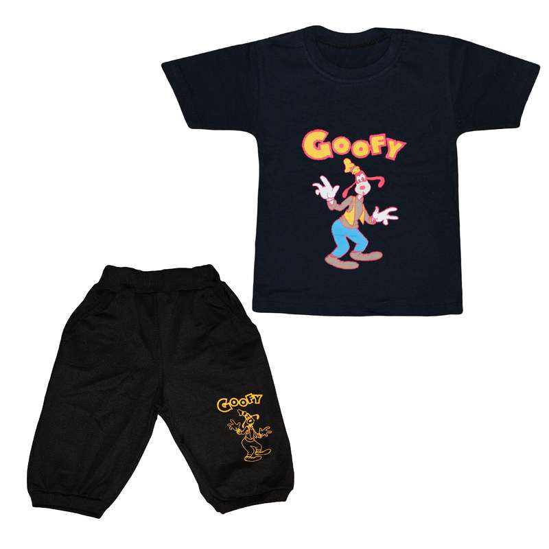 ست تی شرت و شلوارک پسرانه مدل Goofy کد 107