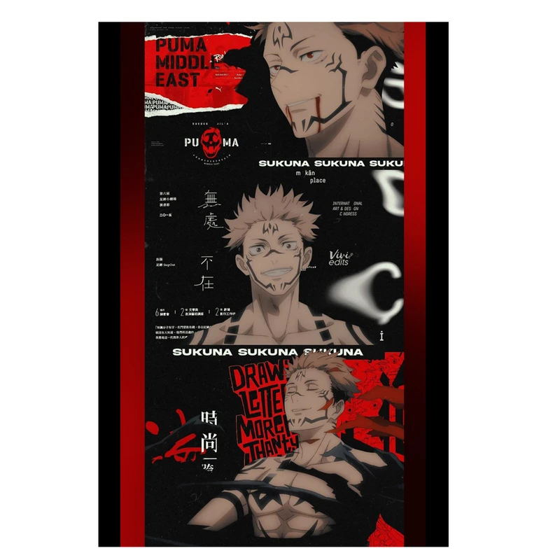 پوستر مدل تحت تعقیب سوکونا Sukuna طرح انیمه جوجیتسو کایزن Jujutsu Kaisen کد 542