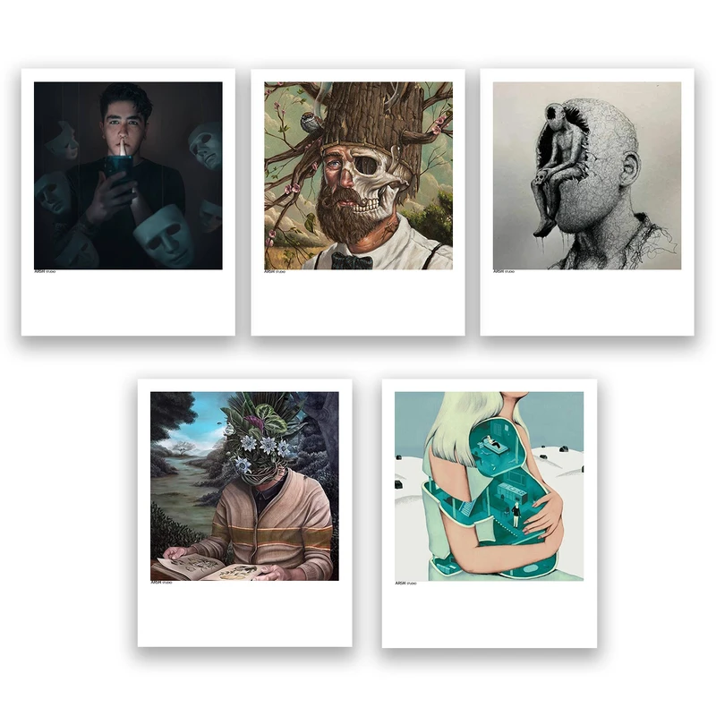 آویز تزیینی عرش مدل فانتزی هنری صورت کد Asa700 مجموعه پنج عددی