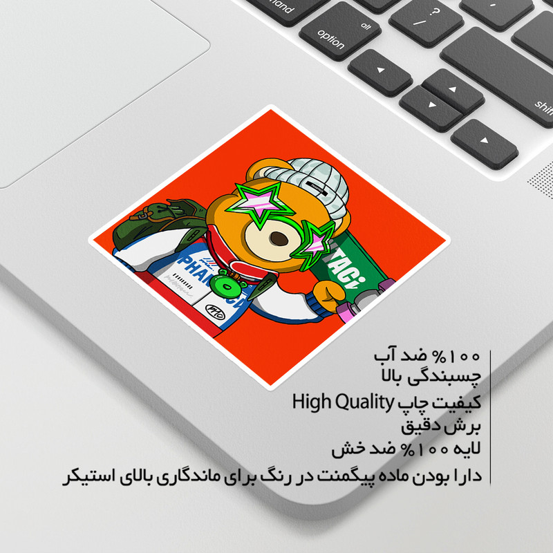 استیکر لپ تاپ ماسا دیزاین طرح خرس مدل STKJO