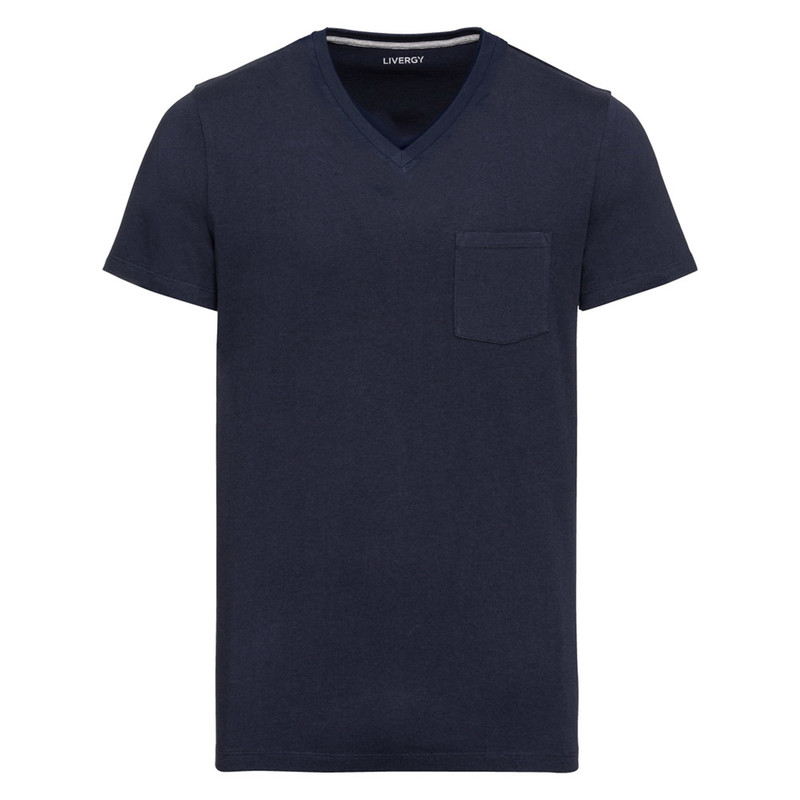تی شرت آستین کوتاه مردانه لیورجی مدل یقه هفت جیبدار کد 7CP2023NB