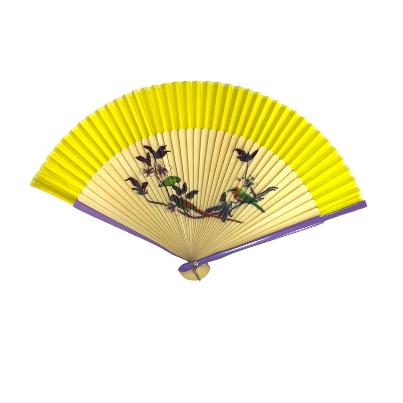 بادبزن مدل دستی فانتزی طرح طوطی