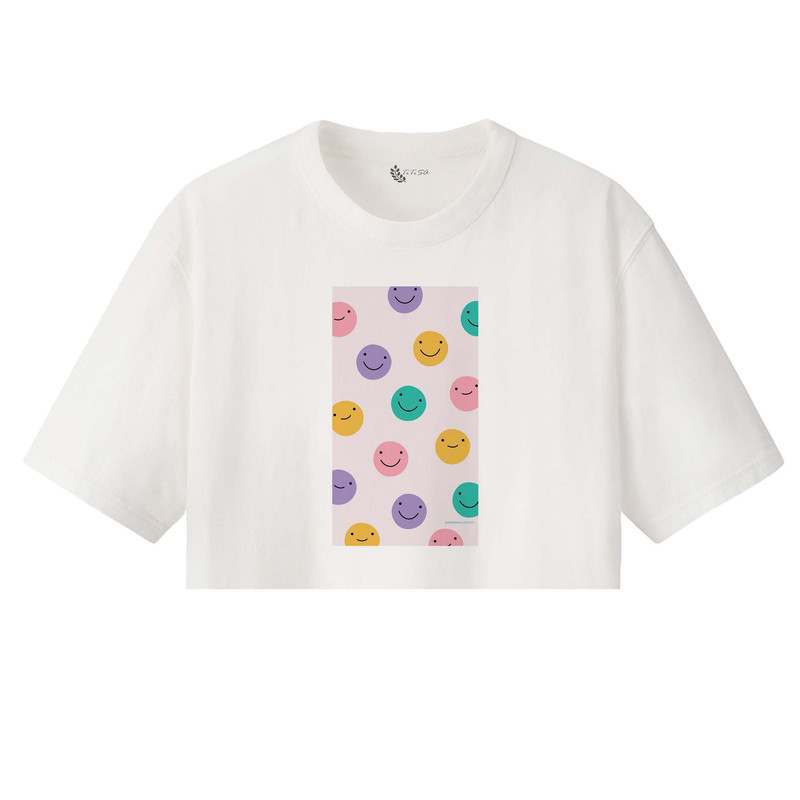 کراپ‌تاپ آستین کوتاه زنانه مدل خال خالی 