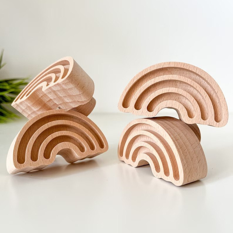 دستگیره کمد مدل کودک طرح رنگین کمان کد WTL209 مجموعه 4 عددی