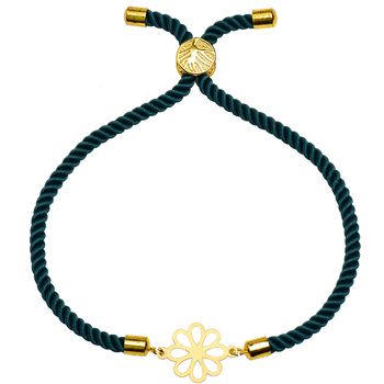 دستبند طلا 18 عیار زنانه کرابو طرح گل مدل Kr1648