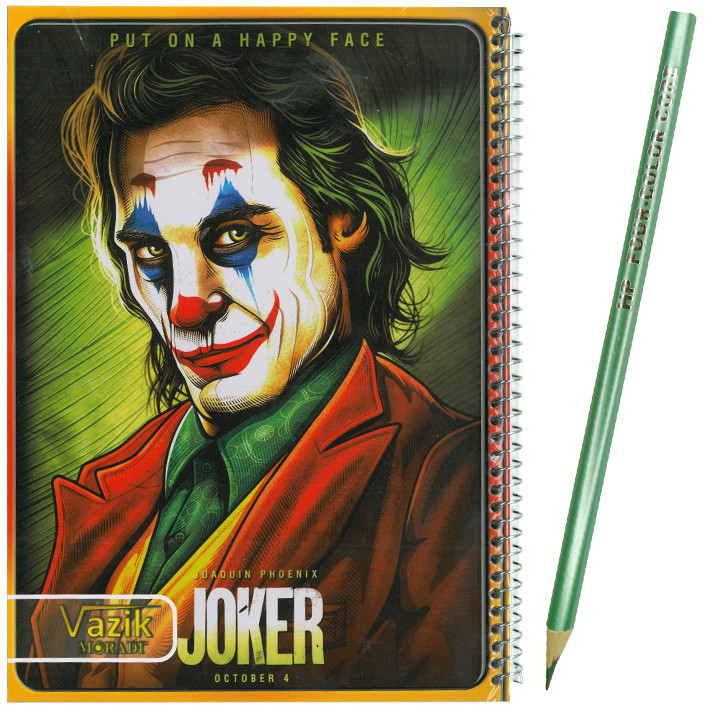 دفتر شطرنجی 60 برگ مدل دلقک کد 602 joker به همراه مداد